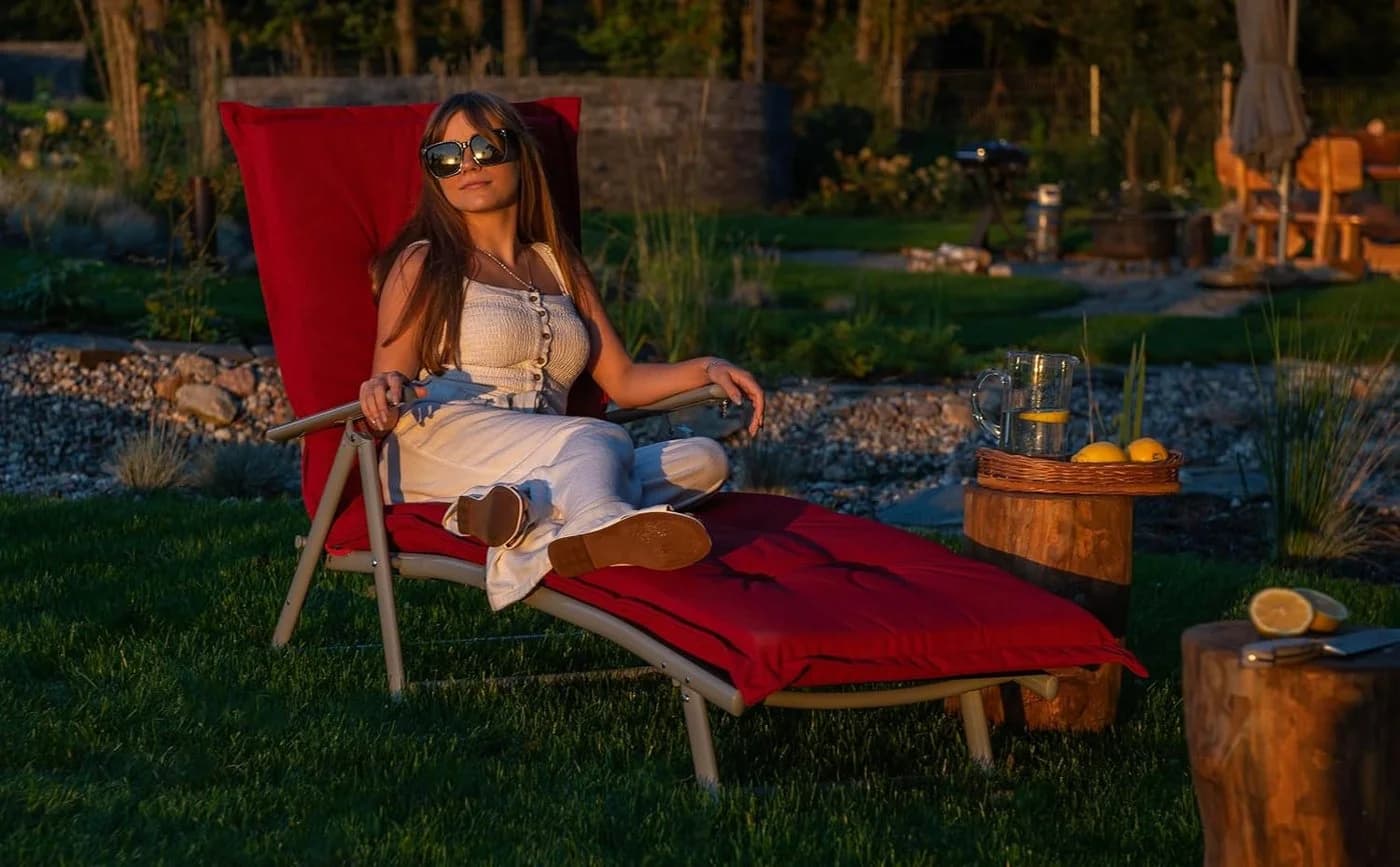 Sunnypillow Gartenliege Klappbar Anthrazit 150 kg Tragkraft