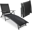 Sunnypillow Gartenliege Klappbar Anthrazit 150 kg Tragkraft Bild 2
