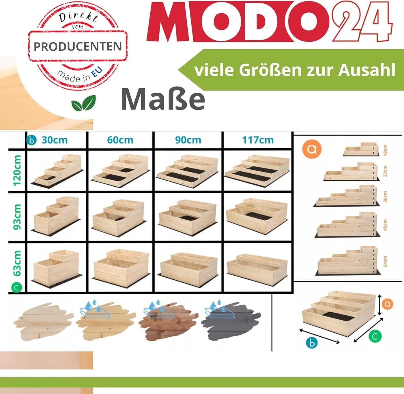 Modo24 Hochbeet ZP07 Kräuterbeet Kiefernholz Massivholz - Bild 3
