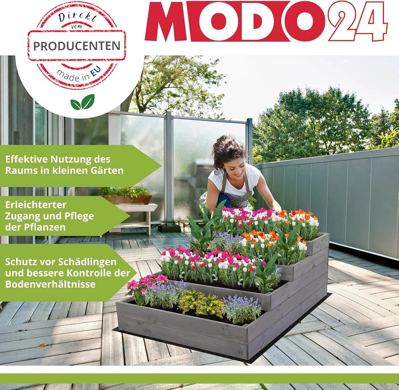 Modo24 Hochbeet ZP07 Kräuterbeet Kiefernholz Massivholz - Bild 4