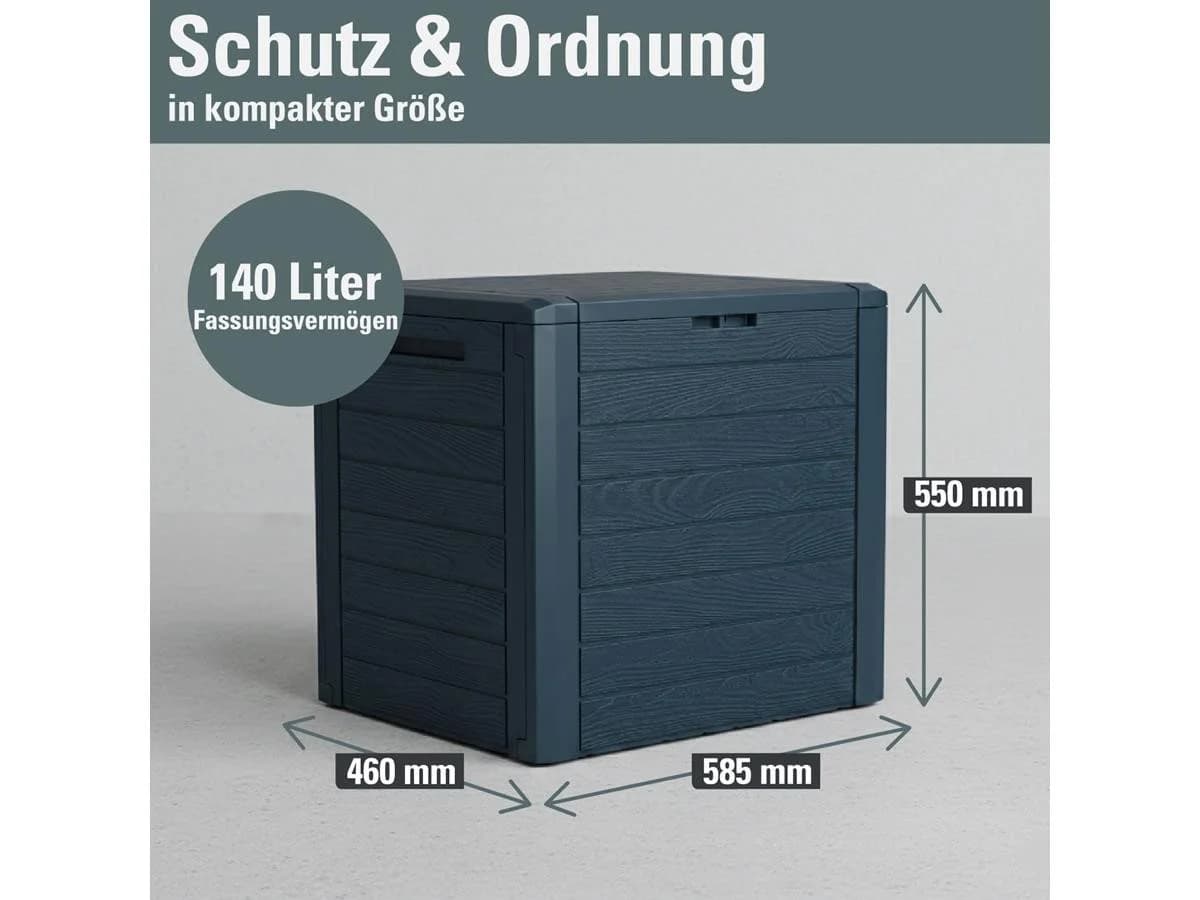 Prosperplast Woodebox Aufbewahrungsbox 140L Anthrazit Kunststoff Holzoptik - Bild 4