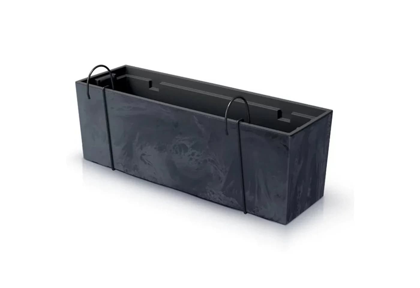 Prosperplast Blumenkasten Anthrazit Beton-Optik mit Aufhängung - Bild 2