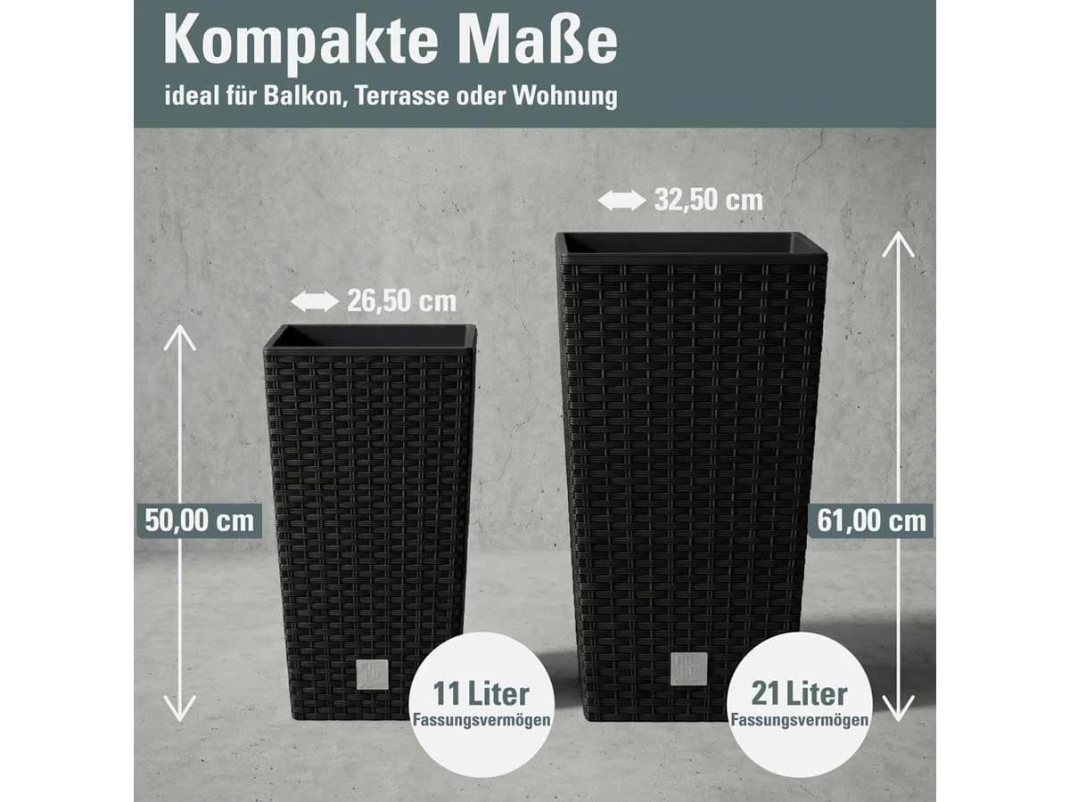 Prosperplast Blumentopf Rato Square 50 cm Anthrazit inkl. Einsatz - Bild 3