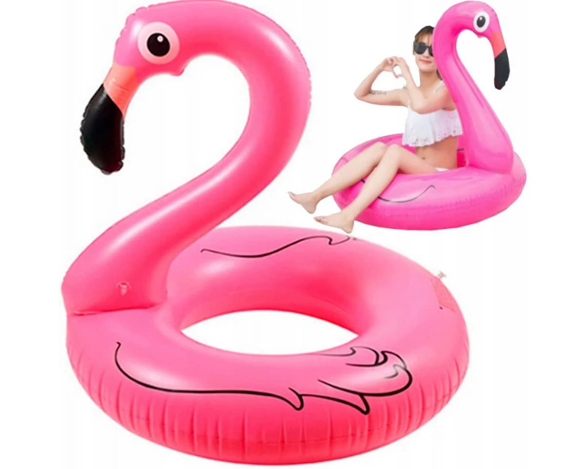 Festivalartikel Flamingo-Schwimmring XXL Rosa PVC - Bild 2