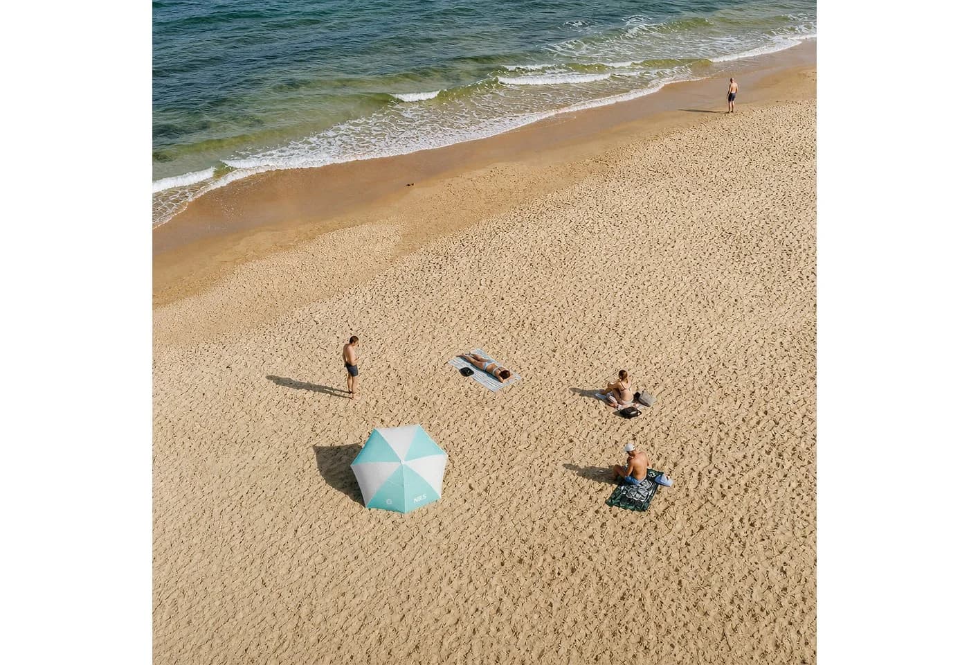 NILS Strandschirm 2-in-1 Windschutz blau mit Boden - Bild 5