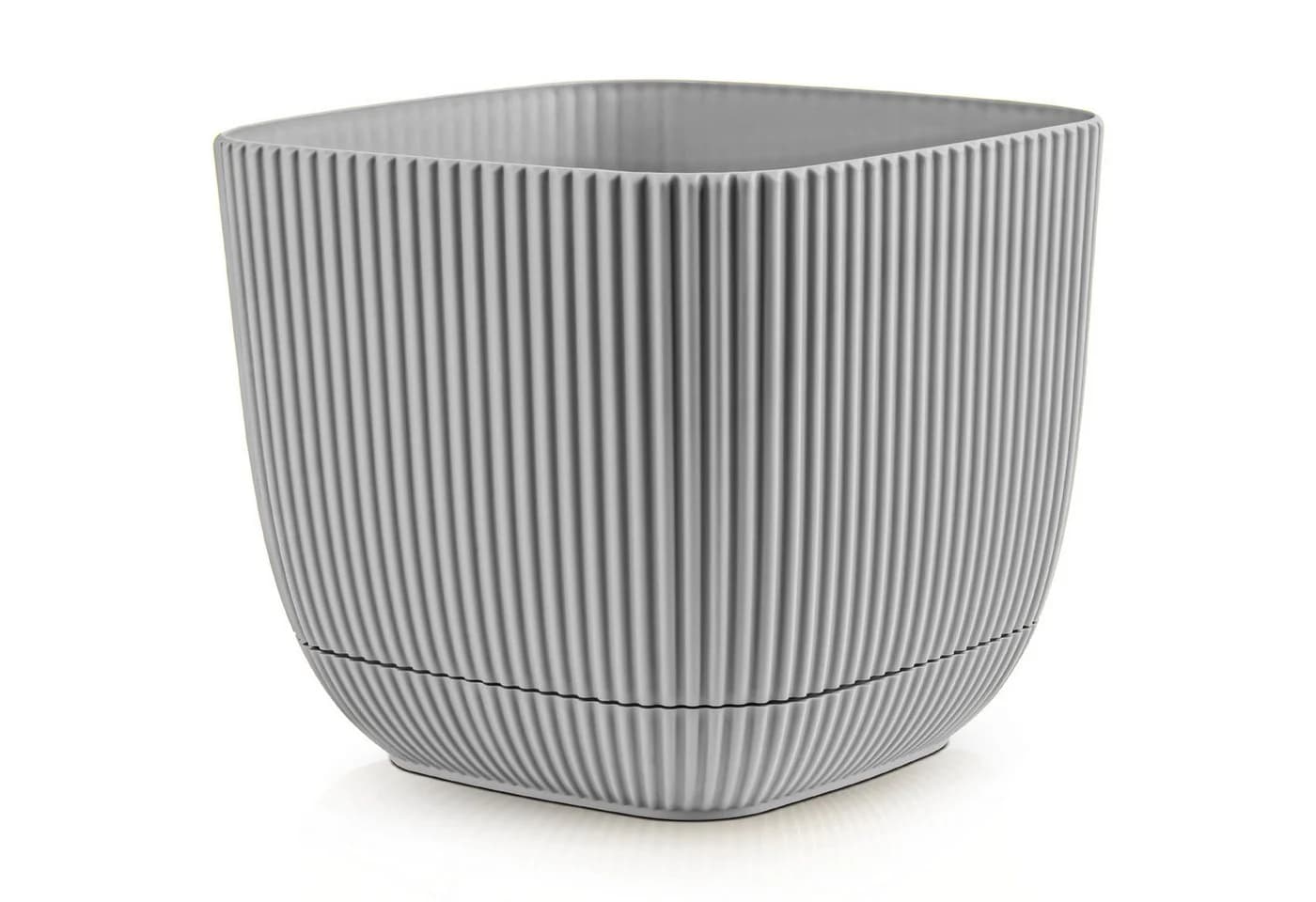 KONZEPT Blumentopf mit Untersetzer Grau Kunststoff 2in1 - Bild 2