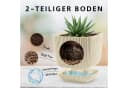 KONZEPT Blumentopf mit Untersetzer Grau Kunststoff 2in1 Bild 3