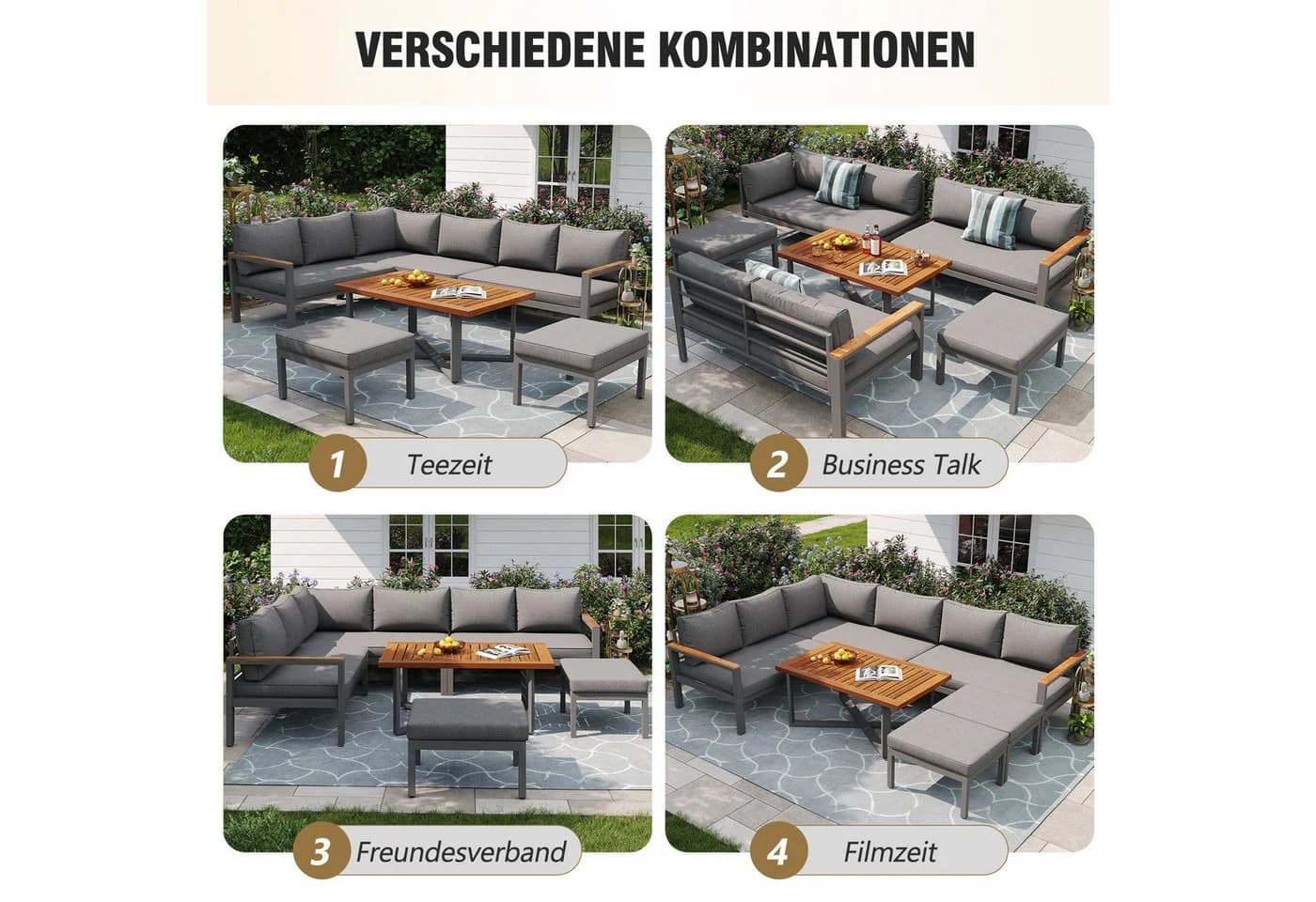 Celya Gartenlounge-Set für 7-8 Personen - Modernes Lounge-Garnitur - Bild 4
