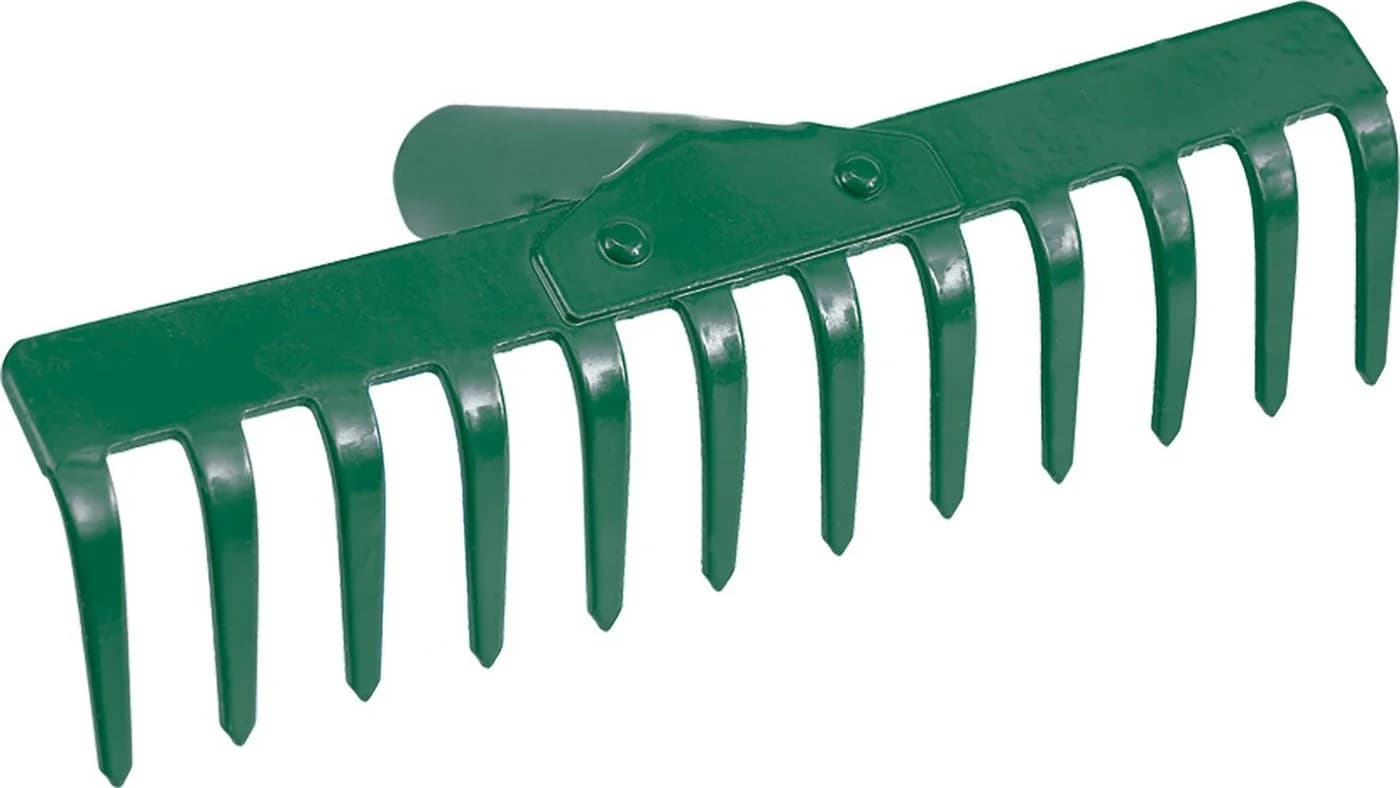 TRIZERATOP Metallrechen 28 cm 12 Zinken ohne Stiel