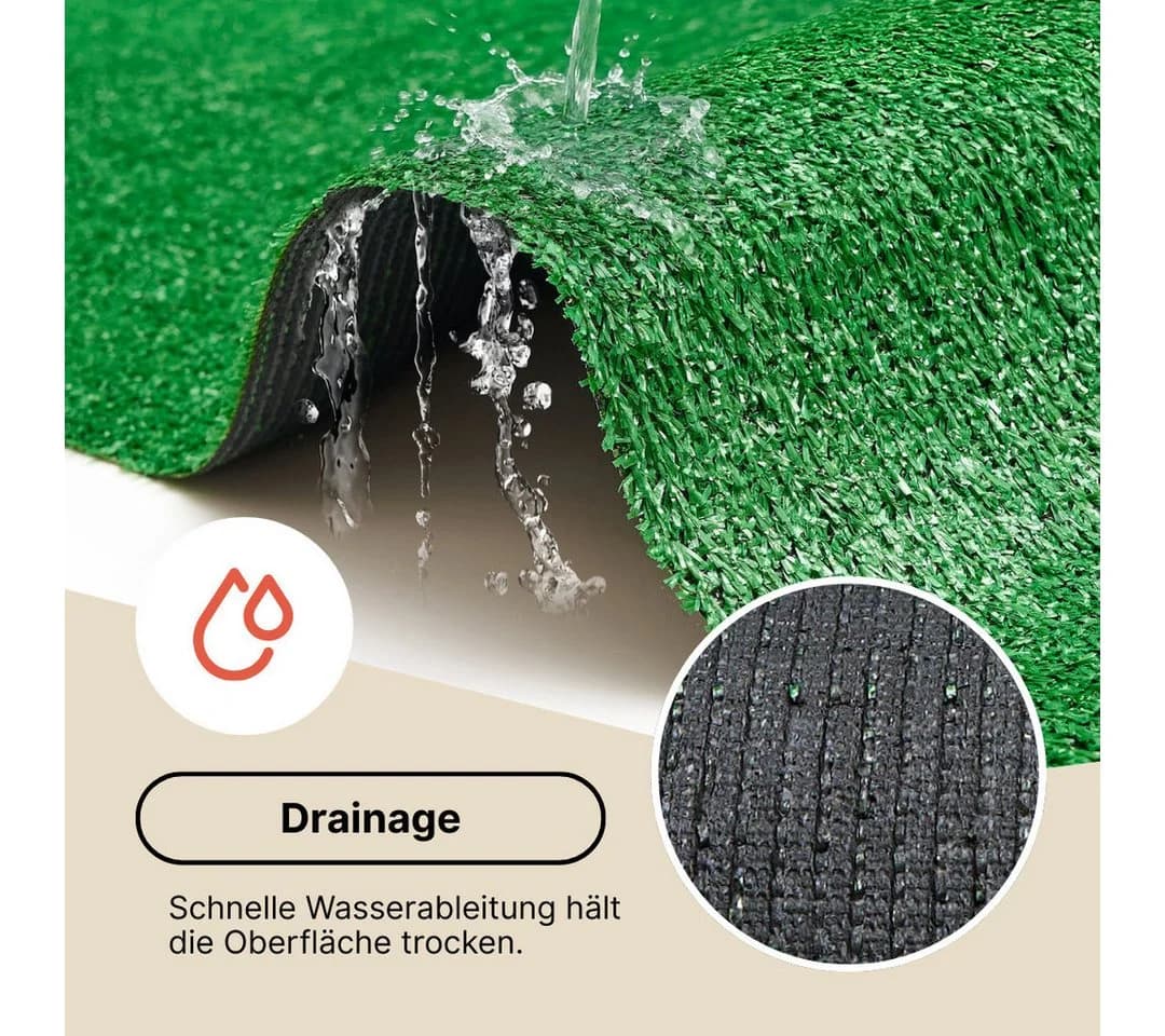 Tapiso Kunstrasen Natural 6 mm Rasenteppich Grün - Bild 5
