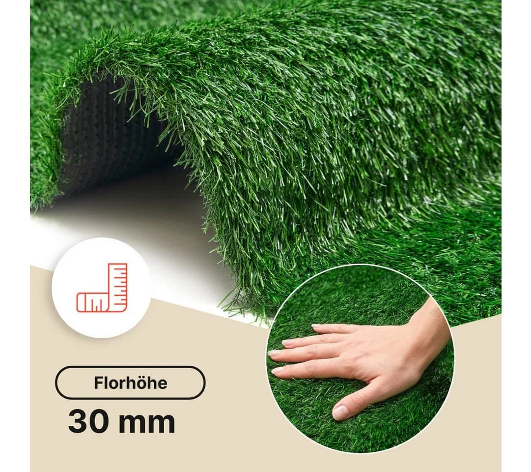 Tapiso Kunstrasen VERDE Grün 30 mm UV-beständig - Bild 3