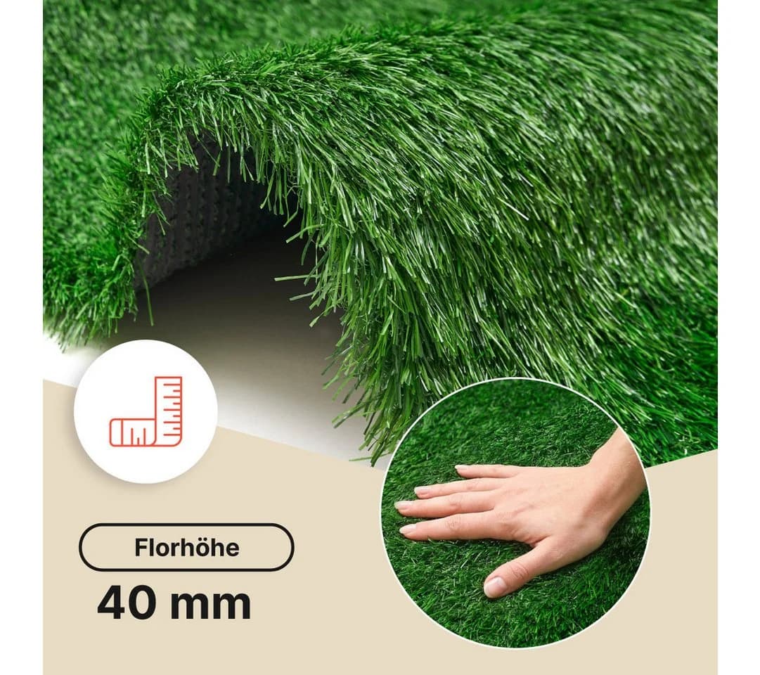 Tapiso Kunstrasen VERDE 40 mm UV-beständig pflegeleicht - Bild 3