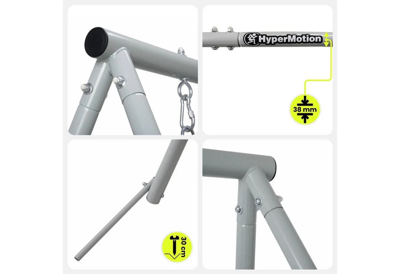 HyperMotion Nestschaukel mit Gestell 100 cm Grau/Beige - Bild 4