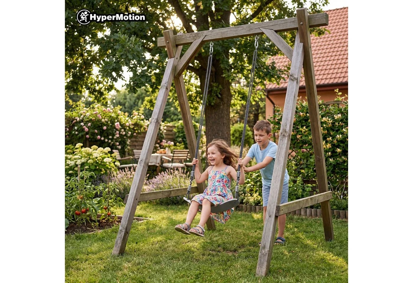 HyperMotion Gartenschaukel mit verstellbarer Höhe und EVA-Sitz - Bild 3