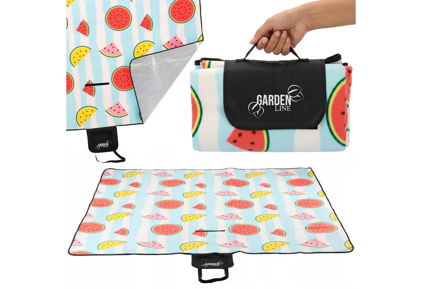 Sarcia Picknickdecke 200x200 cm wasserabweisend mit Tragegriff - Bild 2