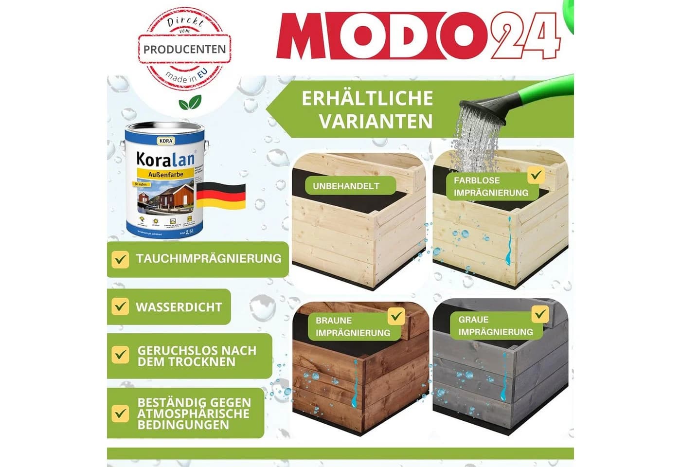 Modo24 Hochbeet Holz Kiefernholz höhenverstellbar Braun/Grau - Bild 3