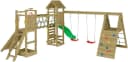 Fungoo Maxi Funny Carnival Spielturm Grün Holz mit Rutsche und Schaukeln Bild 4
