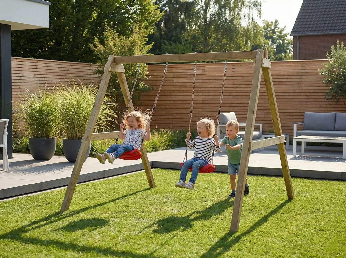 MaxPlay - Swing Doppelschaukel FUNGOO, Natur, 198x202x217cm - Bild 3