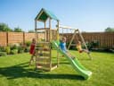 FUNGOO Spielturm MaxPlay 2.1 mit Rutsche, Doppelschaukel und Kletterwand Bild 1