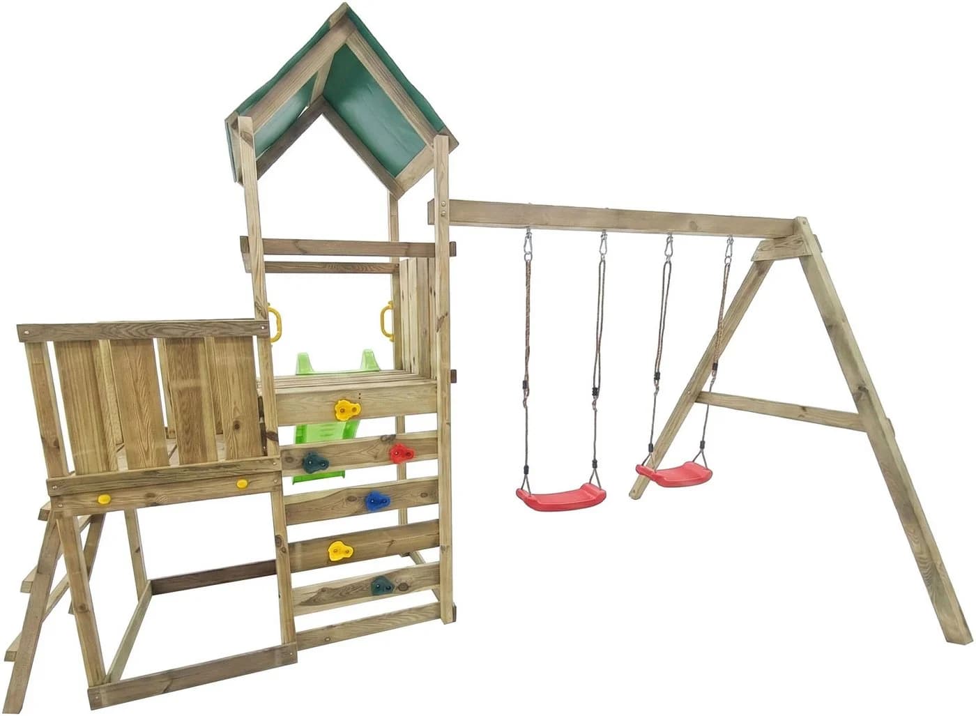 FUNGOO MaxPlay 3.1 Spielturm Grün mit Rutsche und Schaukel - Bild 3