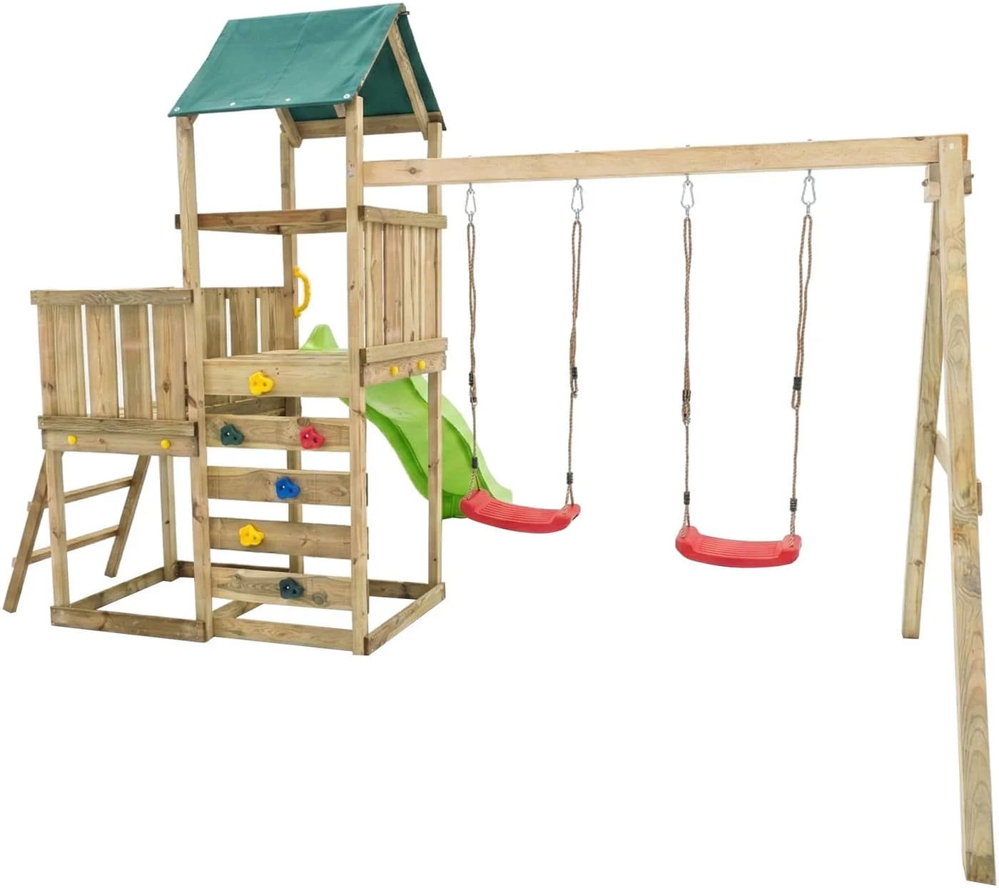 FUNGOO MaxPlay 3.1 Spielturm Grün mit Rutsche und Schaukel - Bild 4