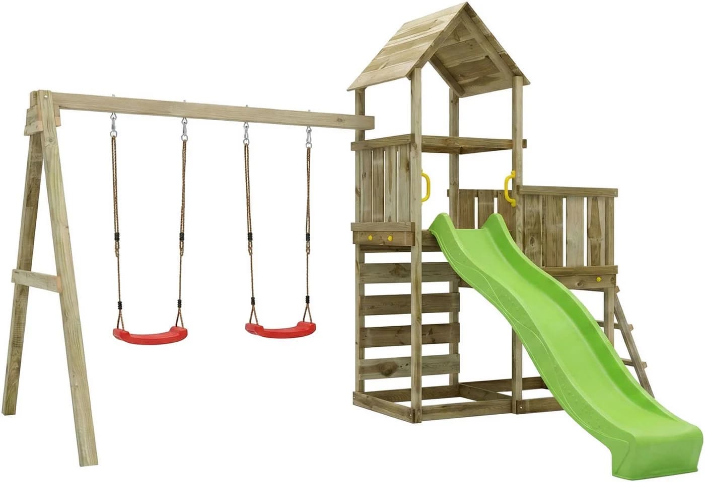 FUNGOO MaxPlay 3.2 Spielturm Grün mit Rutsche und Schaukel - Bild 2