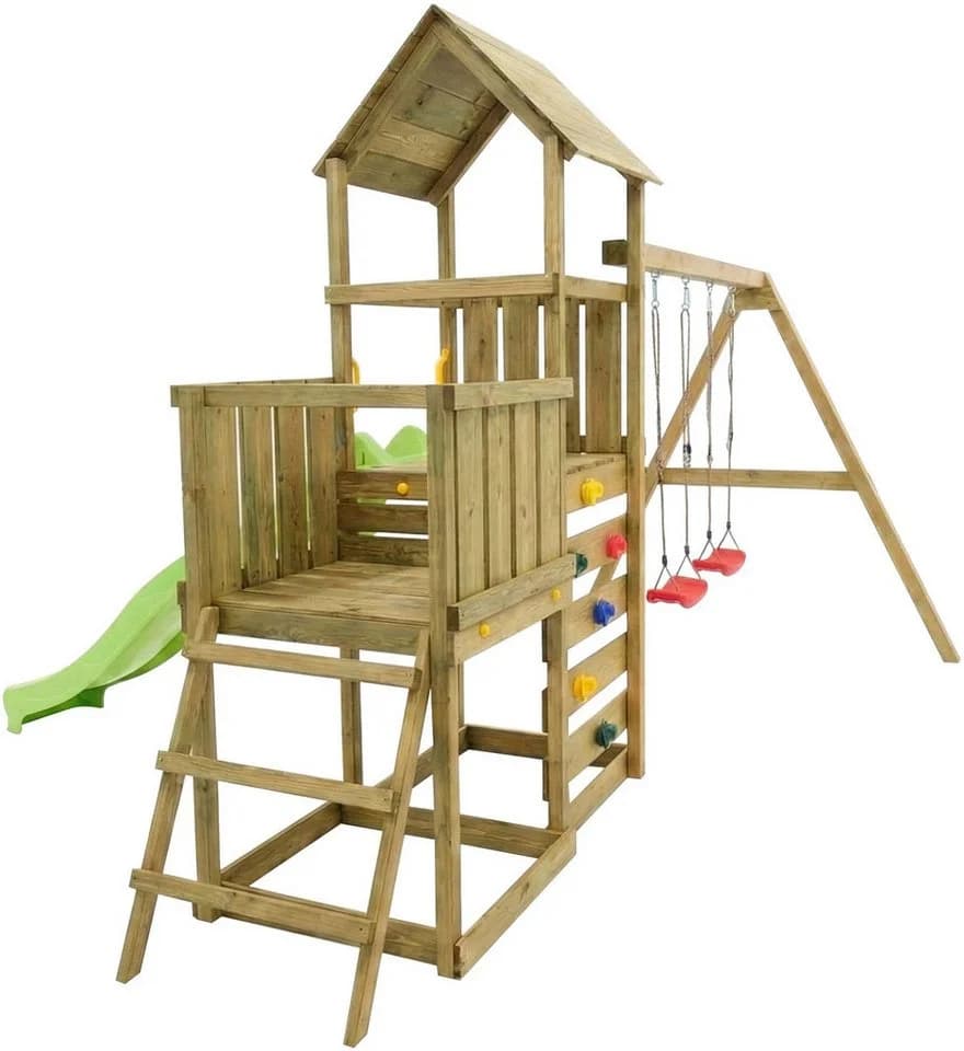 FUNGOO MaxPlay 3.2 Spielturm Grün mit Rutsche und Schaukel - Bild 3