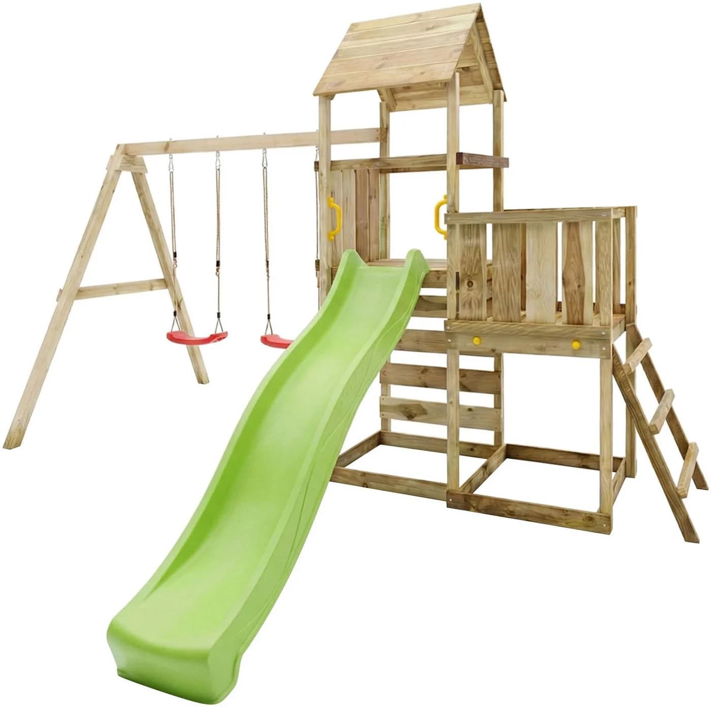 FUNGOO MaxPlay 3.2 Spielturm Grün mit Rutsche und Schaukel - Bild 4