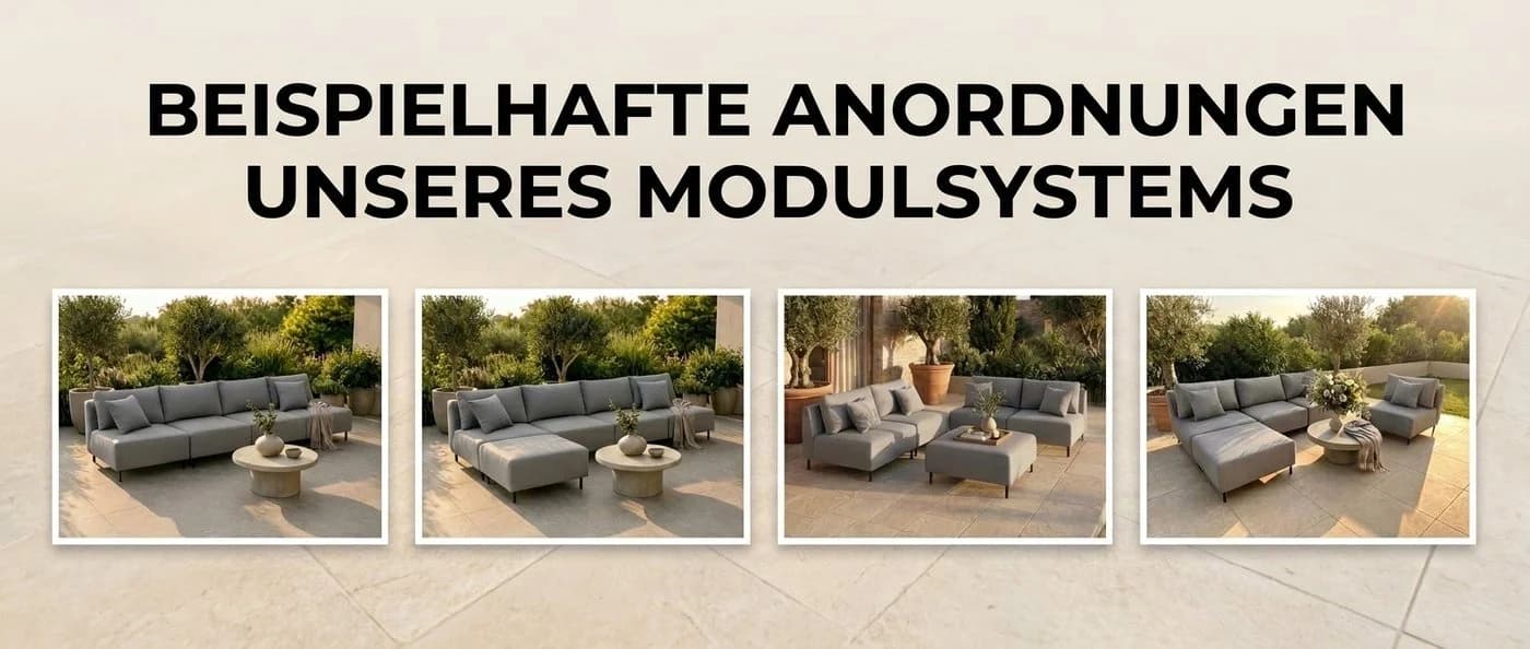 A&J MöbelLand Gartenlounge-Set SUN 3-teilig Beige Outdoor - Bild 5