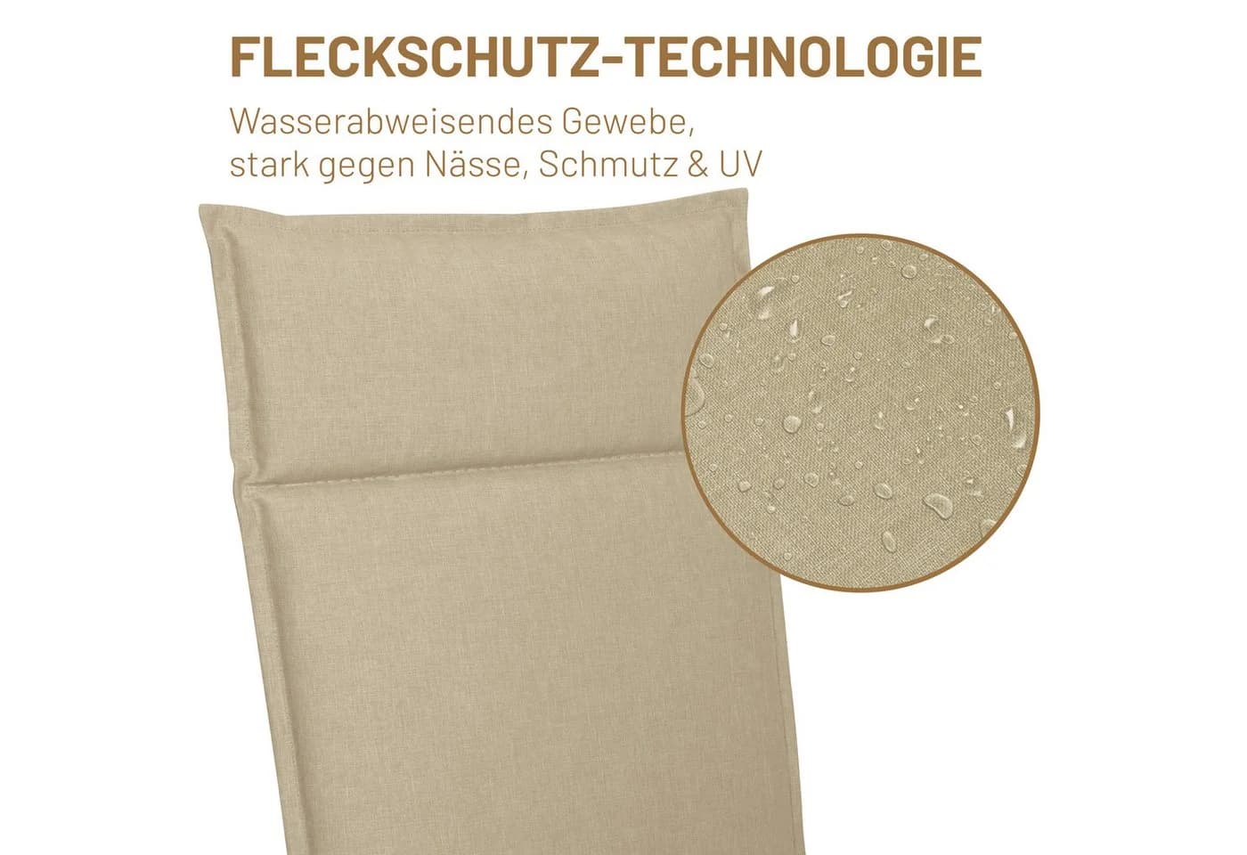 Herlag Liegenauflage Bea Champagner Outdoor Gartenstuhlauflage - Bild 5