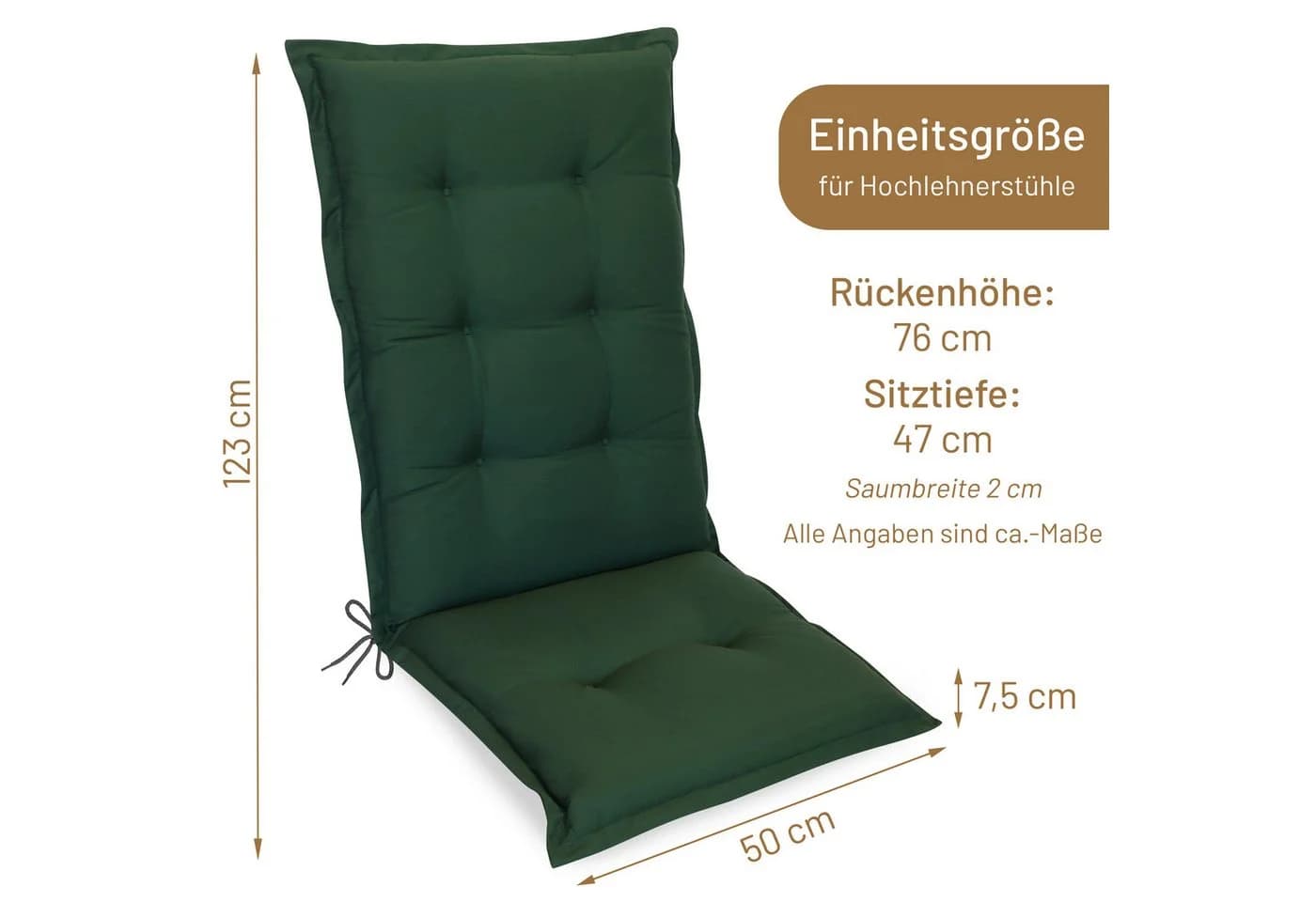 Herlag Hochlehnerauflage Valiera Gartenstuhlauflage Grün Modern - Bild 3