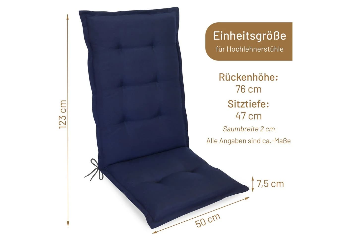 Herlag Hochlehnerauflage Valeria Gartenstuhlauflage Blau Design-Edition - Bild 3