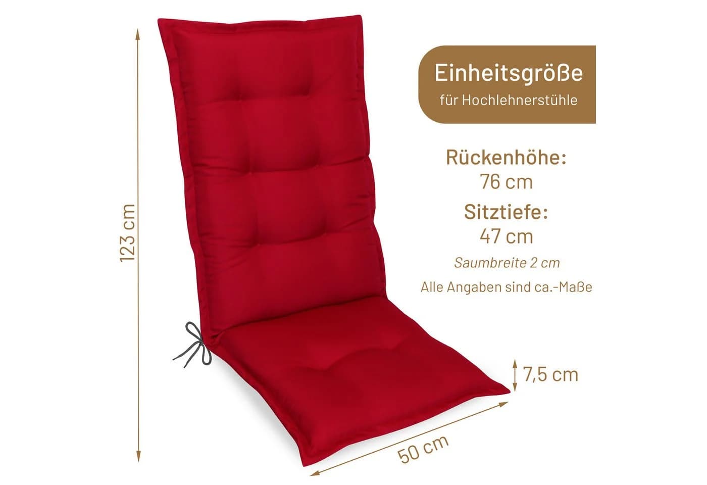 Herlag Hochlehnerauflage Valiera Design-Rot - Bild 3