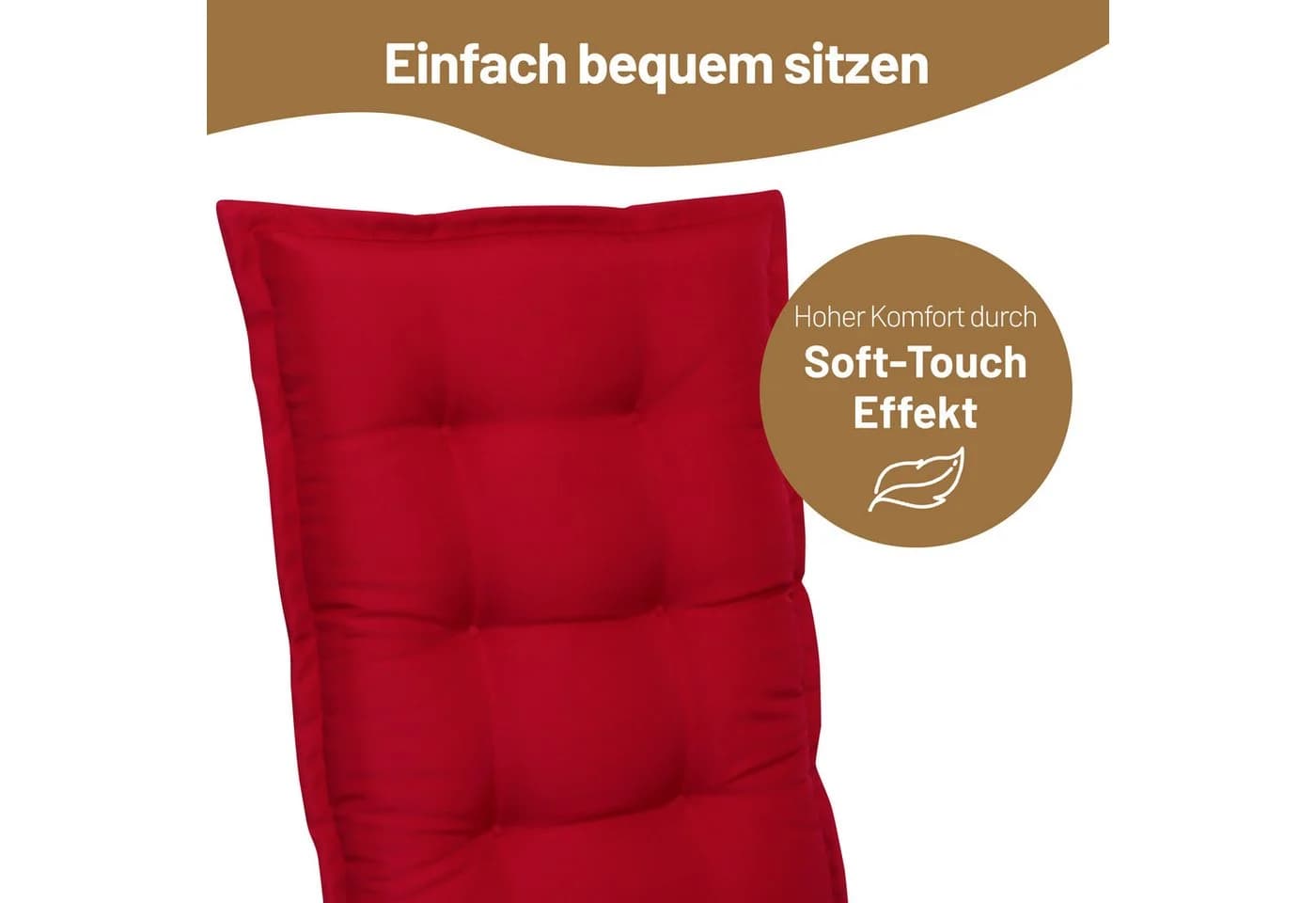 Herlag Hochlehnerauflage Valiera Design-Rot - Bild 5
