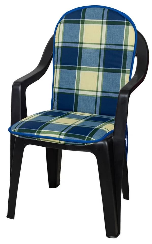 KETTtex Polsterauflage Monoblock Hoch Blau-Grün Kariert