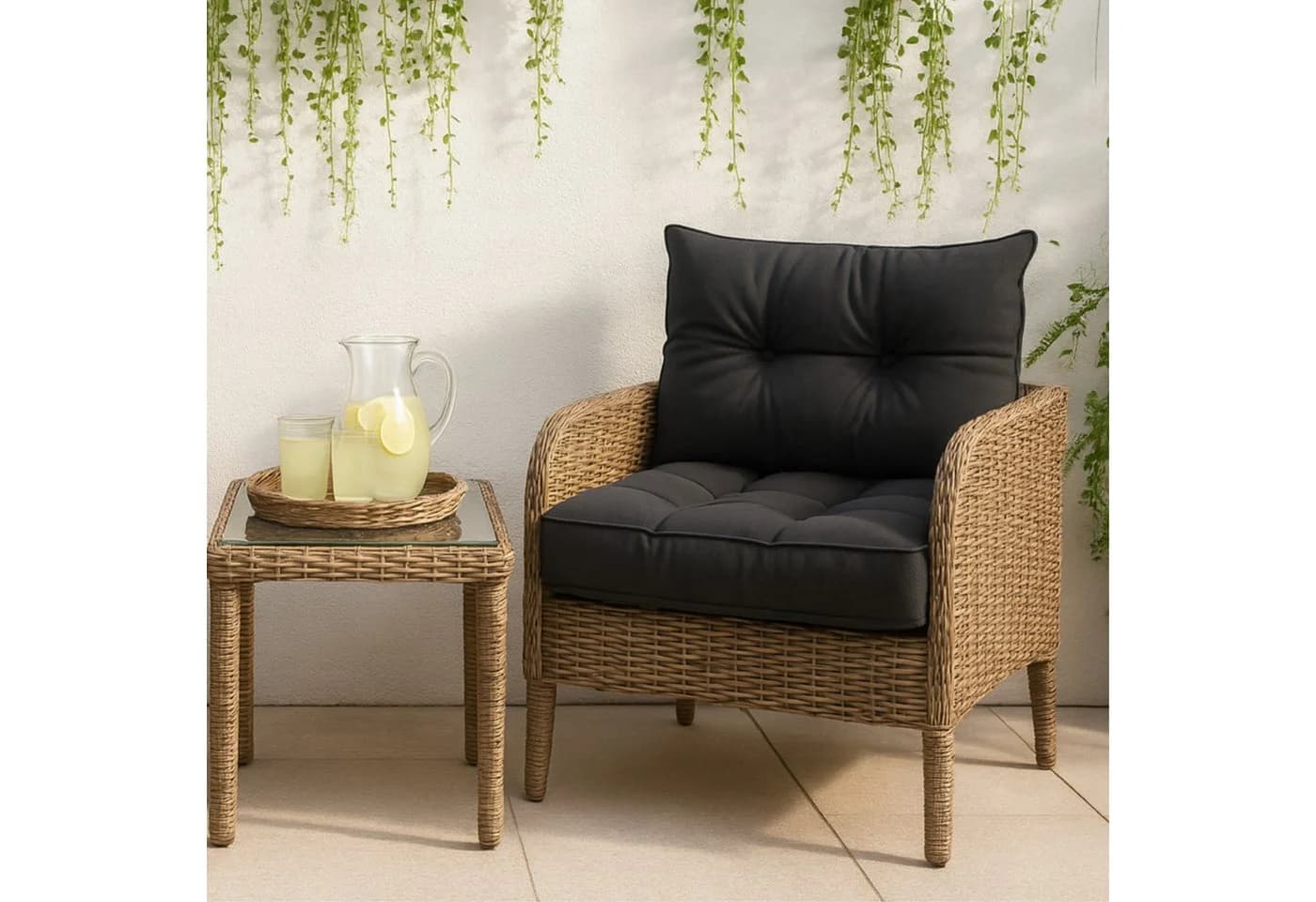 Amazinggirl Sitzkissen Outdoor Rattan Polster Beige Grau - Bild 5