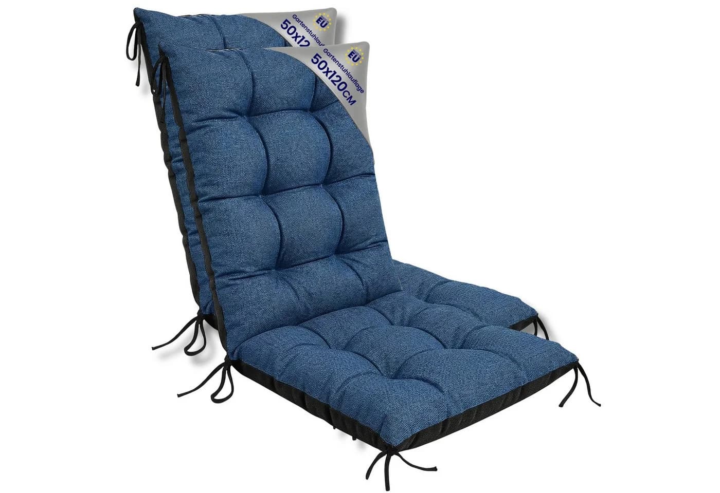 Amazinggirl Hochlehnerauflage Gartenstuhl Sitzkissen Blau - Bild 2