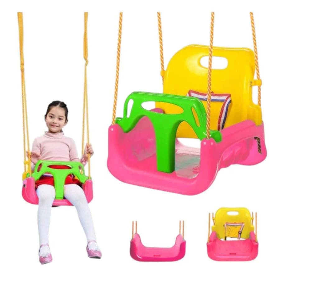 VERK GROUP Babyschaukel 3-in-1 Rosa mit Sicherheitsbügel - Bild 3