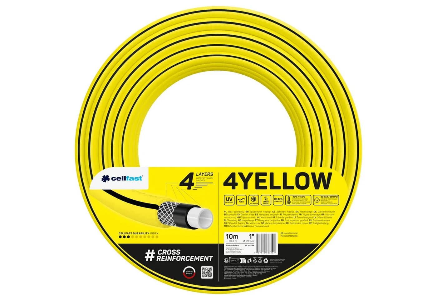 Cellfast Gartenschlauch 4YELLOW 1 Zoll 4-lagig UV-beständig - Bild 2