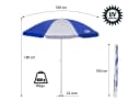 Nils Strandschirm 160cm Blau/Weiß mit neigbarem Schirmkopf und UV-Schutz SPF 40+ Bild 3