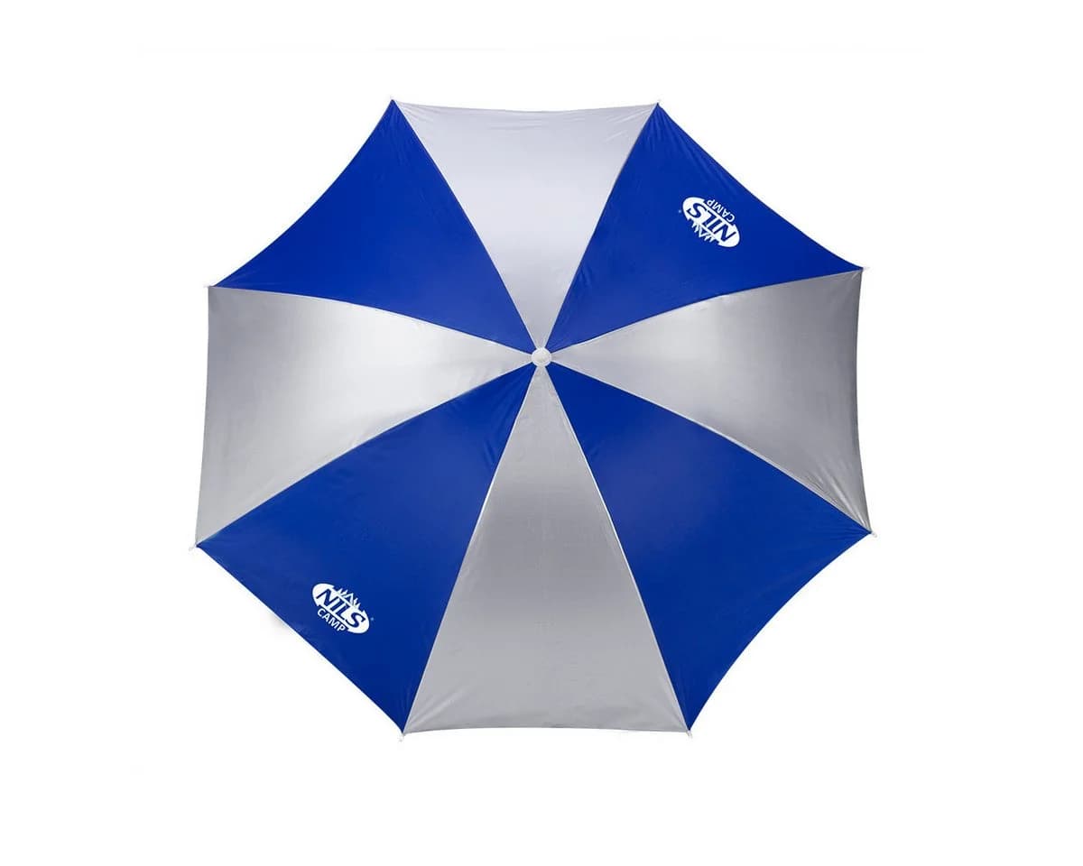 Nils Strandschirm 160cm Blau/Weiß mit neigbarem Schirmkopf und UV-Schutz SPF 40+ - Bild 4