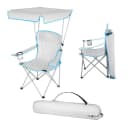 NILS CAMP Campingstuhl mit Sonnenschutz und Becherhalter Grau Bild 1