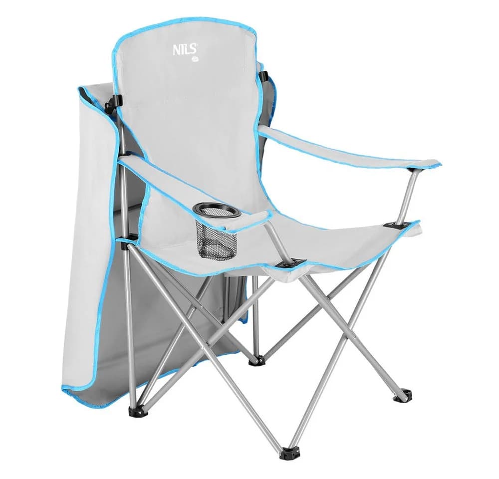 NILS CAMP Campingstuhl mit Sonnenschutz und Becherhalter Grau - Bild 4