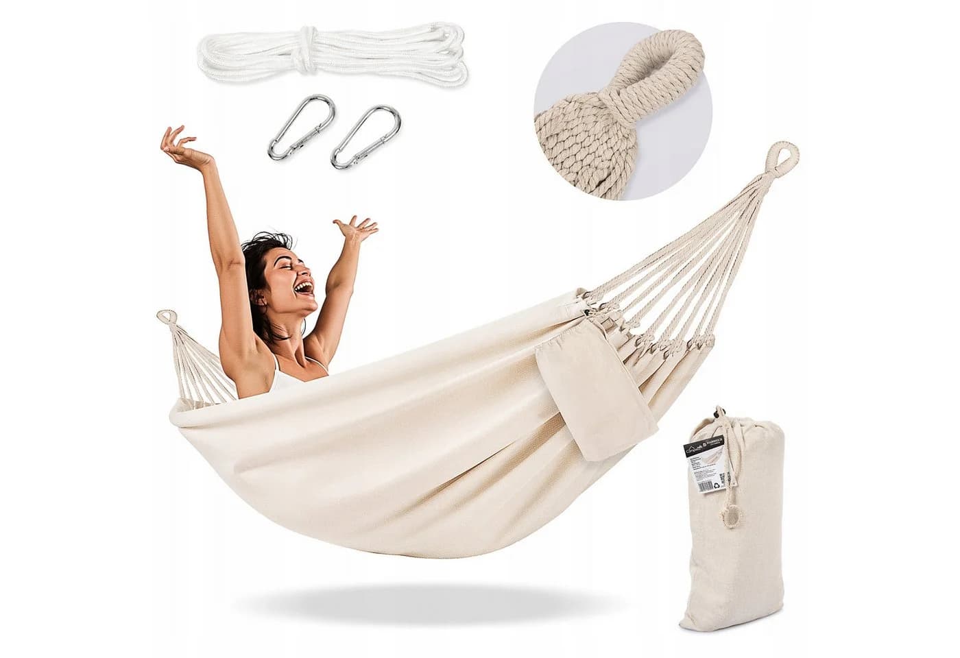 Campela Hängematte Boho 2-Personen Indoor Outdoor Beige - Bild 2