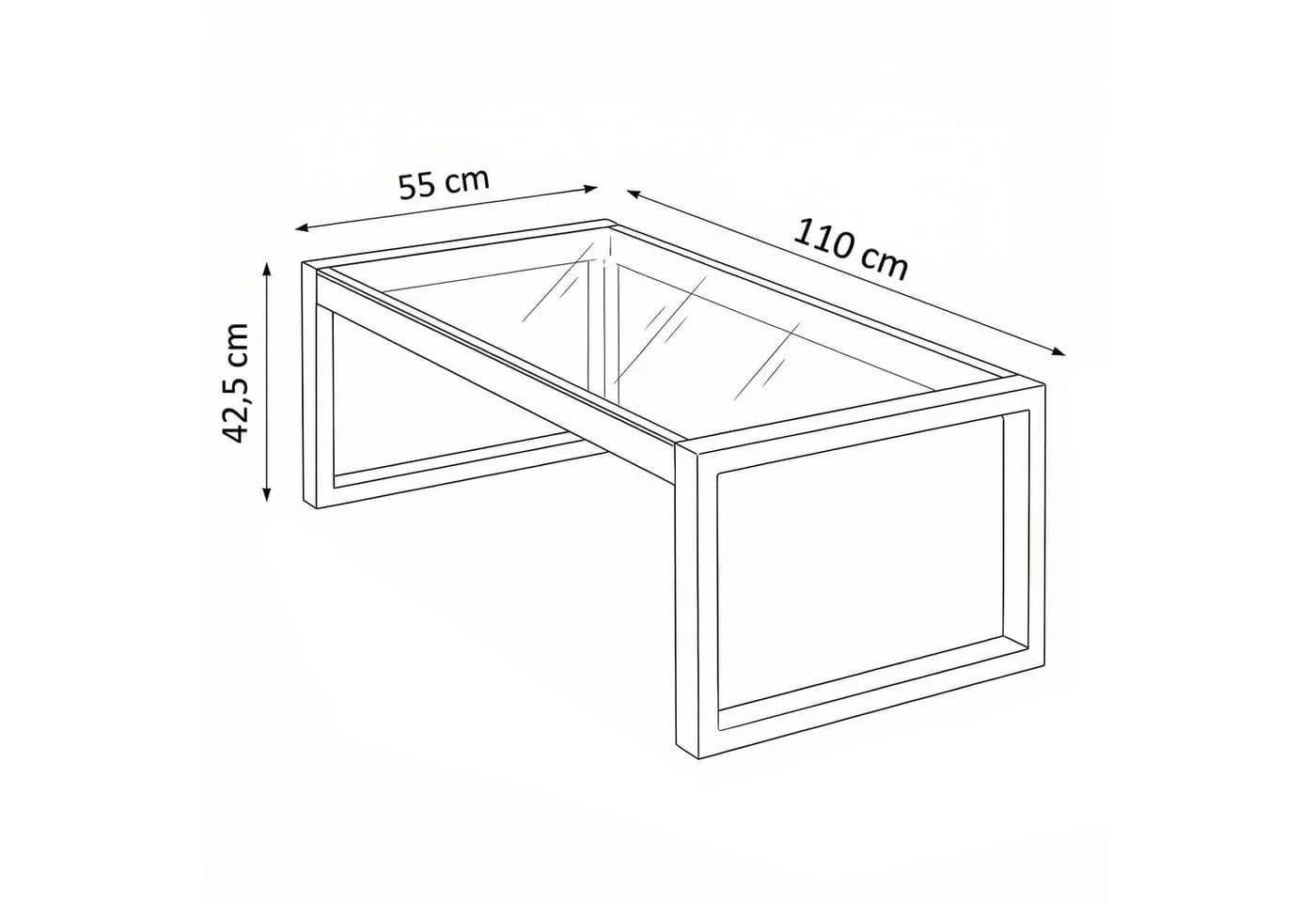 Beautysofa Gartentisch STELLA Schwarz Glas 110x55 cm - Bild 3