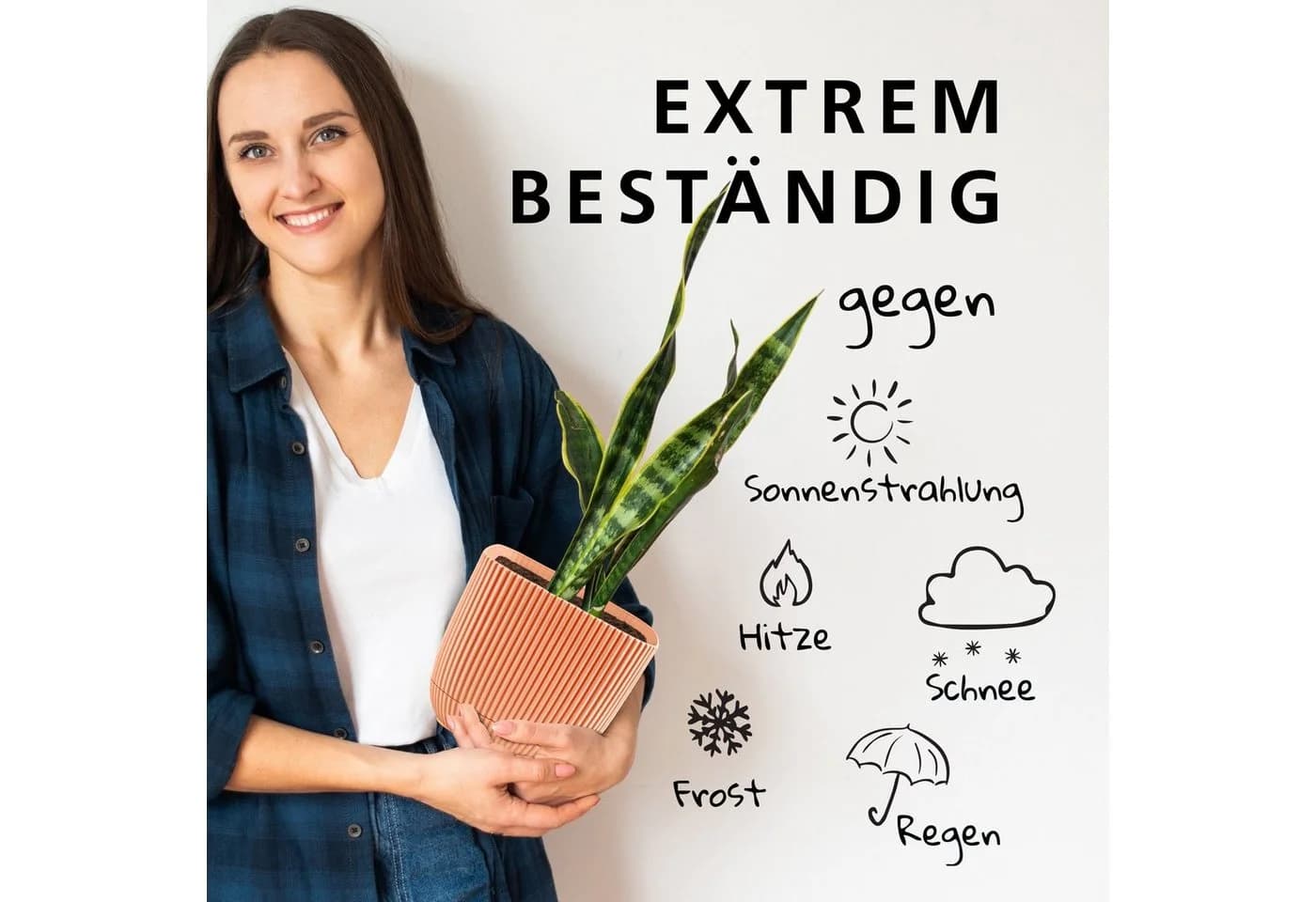 KONZEPT Blumentopf mit Untersetzer Kunststoff Rosa 2in1 - Bild 4