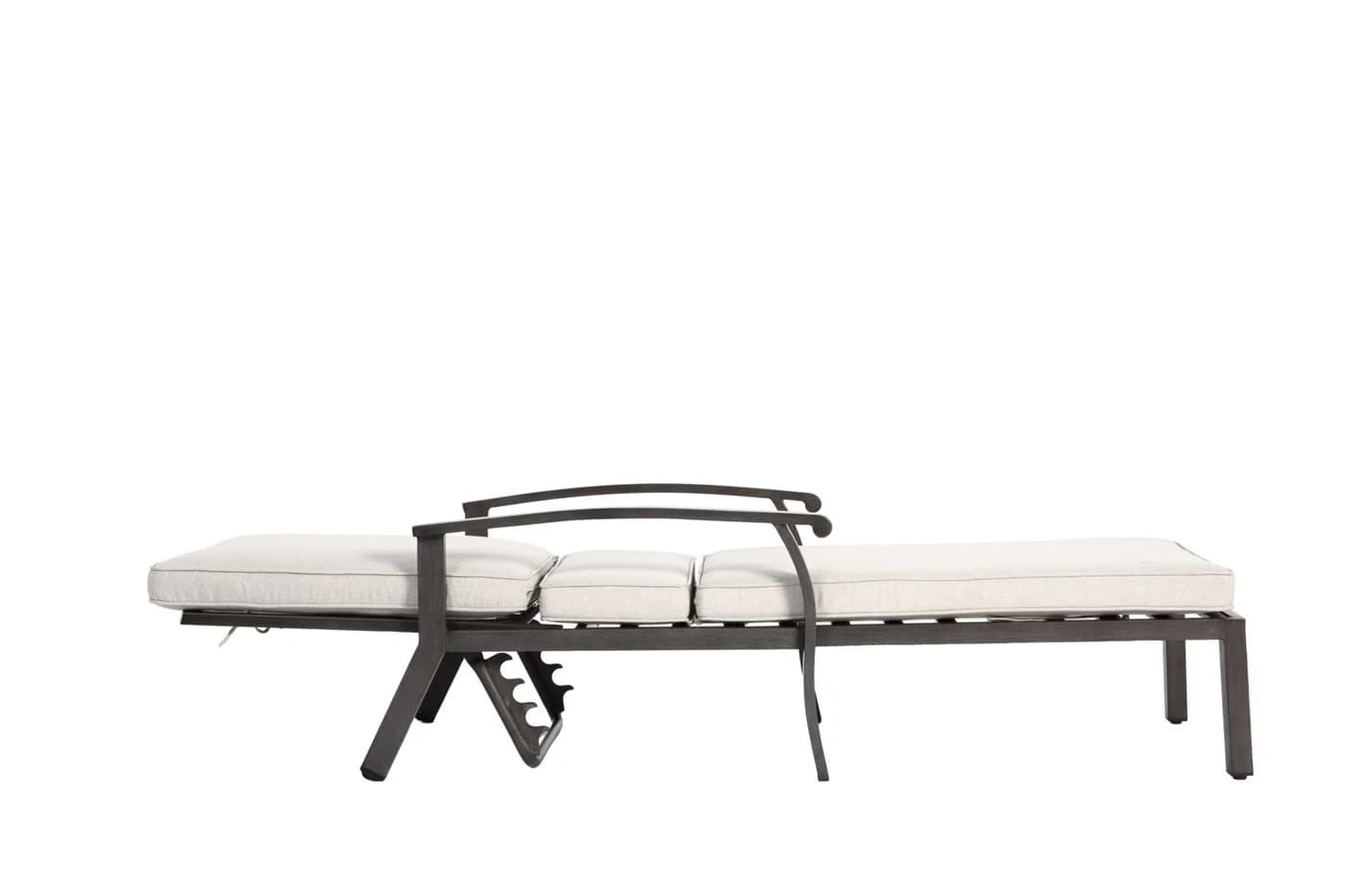 LVHOM Verstellbare Aluminium-Gartenliege mit Kissen Grau - Bild 4
