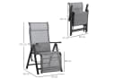 MC Star Gartenliege klappbar mit Kissen, 9-fach verstellbar, Schwarz+Grau Bild 1