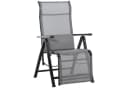 MC Star Gartenliege klappbar mit Kissen, 9-fach verstellbar, Schwarz+Grau Bild 2