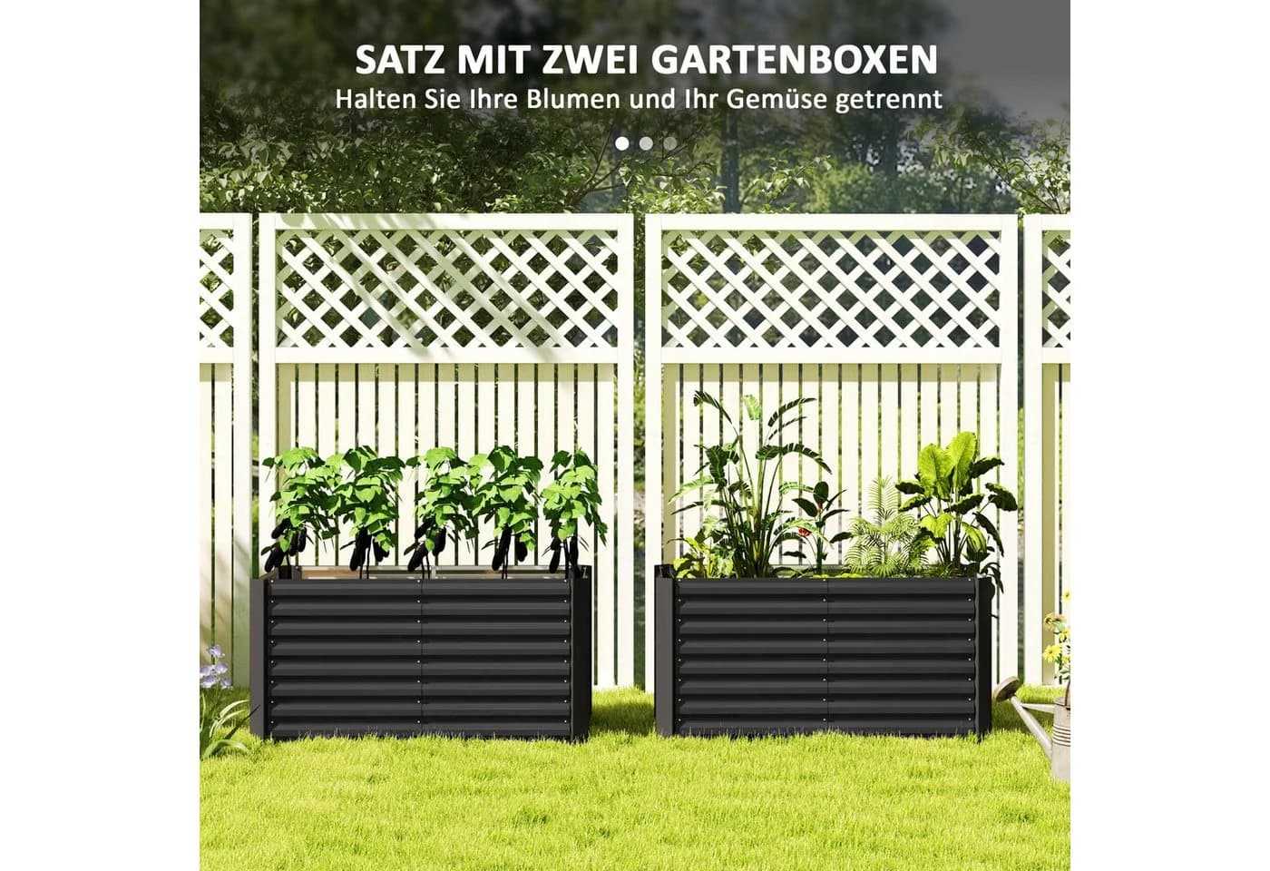 MC Star Hochbeet 2er-Set Metall Dunkelgrau - Bild 5